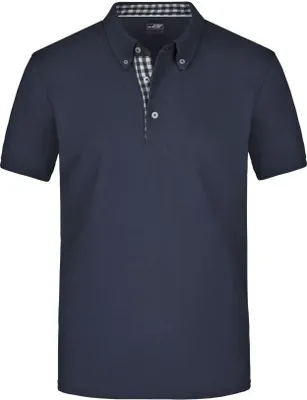 Produktbild von Button-Down-Polo mit modischem Einsatz navy/navy-white, Gr. S