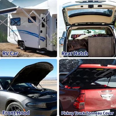 Image de 2 VšŠrins š€ Gaz De Support De Levage De 20 Pouces, 45 Lb/200 N, Ton Argent, Avec ClšŠ Universelle Pour Camping-Car, Voiture, Camion, Bateau
