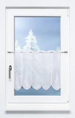Produktbild von Scheibengardine Lysel - moderner Tannenbaum  (Bx H) 92,4cm * 45cm silber/Silber