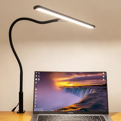 Produktbild von LED Schreibtischlampe 46 cm mit Klemme, 18W 1500 lm, CRI>95, dimmbar 3000–5000K, Fernbedienung, Monitor Klemmleuchte augenschonend