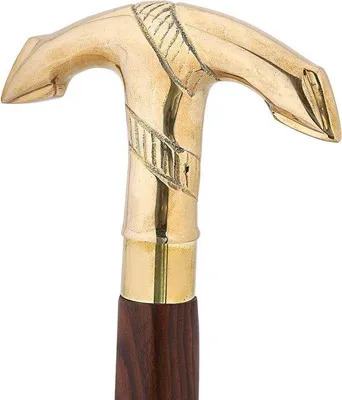Produktbild von Hochzeitsständer Holzstangen mit Messinghaken Entwurf - Goldene Oberfläche - Dekorative Rattan Geschenke - 218 cm