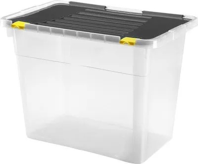 Obrázek produktu pro Heidrun 660, Skladovací krabice, Černá, Průsvitné, Obdélníkový, Jednobarevný, Černá, 100 l
