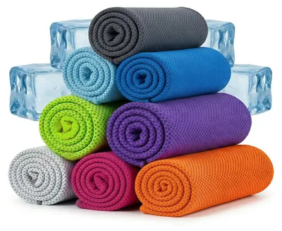 Imagen del producto de Toalla refrescante, 100 x 30 cm, reutilizable, disponible en 8 colores, ideal para deportes y actividades al aire libre
