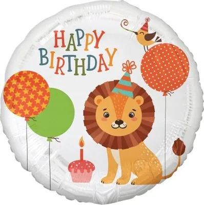 Immagine prodotto di Pallone in foil Leone (Buon compleanno), 18"