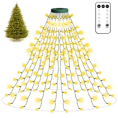 LED-Kerstboomverlichting 400 LEDs, 16 Stränge, Warmweiß, Timer