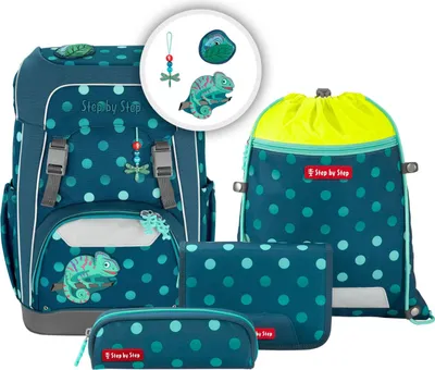 Produktbild von Step by Step Giant Chameleon Joshy Schulranzen Set 5tlg.