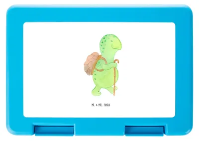 Produktbild von Mr. & Mrs. Panda Bentobox Schildkröte Wanderer - Weiß - Geschenk, Motivation, Lunchbox, Rucksack, Schildkröten, Motivationsspruch, Entpannt, Butterbrotdose, Vesperbox