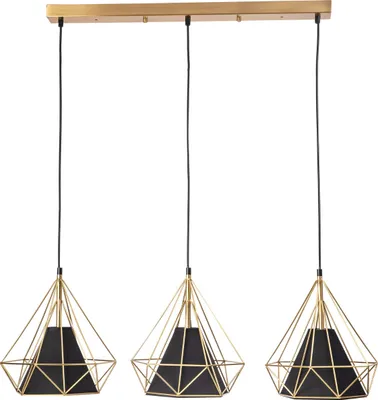 Zdjęcie produktu dla Lampa wisząca HIRA złoto-czarna 3xE27x20W metal wym:135x28x100cm IP20 Polux