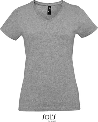 Produktbild von SOLs 02941 | Damen Imperial V-Neck Women T-Shirt - V-Ausschnitt - Farbe: Grey Melange - Größe: XXL
