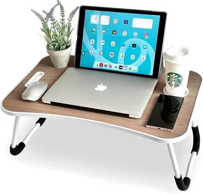 Image de Table de chambre à trois pieds - Table de petit-déjeuner polyvalente 60 x 40 x 26 cm (tiroirs sans plateau)