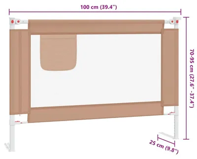 Produktbild von vidaXL Kleinkind-Bettschutzgitter Taupe 100x25 cm Stoff