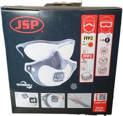 Produktbild von Vollsichtbrille mit 3 Atemschutzmasken