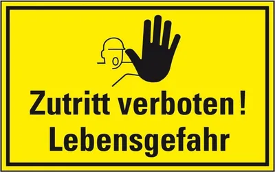 Produktbild von Dreifke® Aufkleber I Hinweisschild Zutritt verboten! Lebensgefahr, Folie, sel...