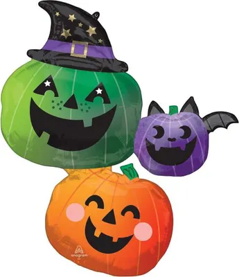 Produktbild von SuperShape Fun & Spooky Kürbis Stirnballoon P35 Amscan 4482175