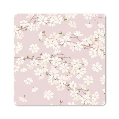 Produktbild von MuchoWow® Mauspad Mousepad Eine Illustration des Kirschblütenmusters 30x30 cm - Mousepads - Maus Mat - Pad - Mausunterlage - Gaming
