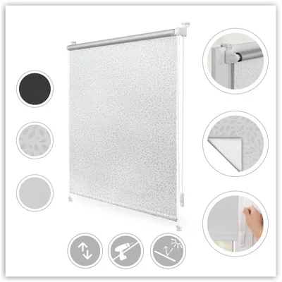 Produktbild von Lichtblick Verdunkelungsrollo Thermo-Rollo Klemmfix ohne Bohren mit Seitenverspannung Sichtschutz Hitzeschutzrollo Motiv Print, 150 cm, 80 cm x 150 cm (B x L)
