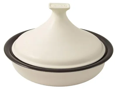 Tajine aus Keramik, 31 cm, 2,5 l, mit Deckel, ofenfest, weiß
