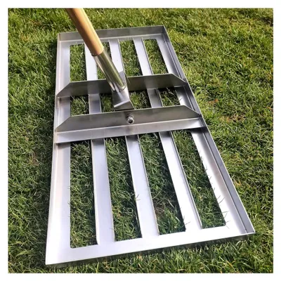 Produktbild von Edelstahl Rasenrakel 75x35 cm – Flächenebner & Leveling Rake zum Sanden, Abziehen & Einebnen