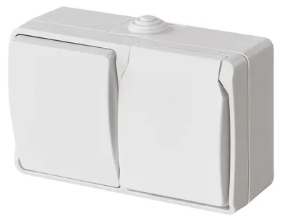 Kombinace zás+přep. č.6 nástěnný, IP44, French, bílá