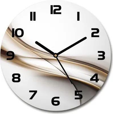 Produktbild von Wanduhr aus Glas 30fi Glasbild Glasuhr Gehärtetes Glas - schwarze-zeiger - Brown wave