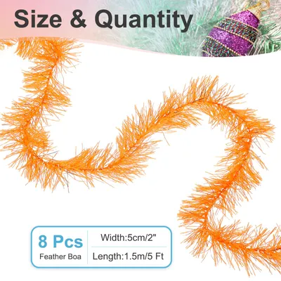 Produktbild von 5Ft Federboa, 8 Stš¹ck Kš¹nstliche Flauschige Federboas Partydekorationen fš¹r DIY Basteln, Hochzeitskostš¹m, Weihnachten, Konzert, Halloween, Wohnkultur, Orange Gelb