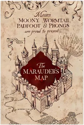 Produktbild von Harry Potter - "Marauders Map" Decke, Teddy CD612 (150 cm x 100 cm) (Bunt)
