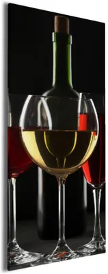 Produktbild von Wallario Premium Leinwandbild Weinverkostung am Abend in Größe 50 x 125 cm