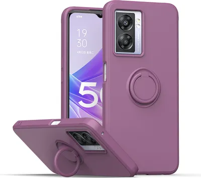 Produktbild von Oppo A57 5G Handyhülle, Ring Halter Ständer Kratzfeste Weiche Silikon schutzhülle für Oppo A57 5G Lila