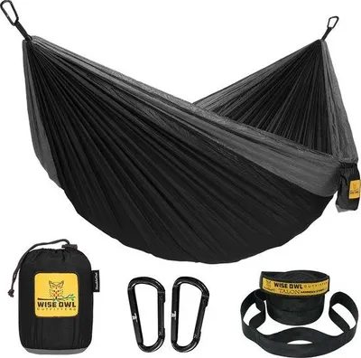 Immagine prodotto di Amaca doppia leggera per 2 persone, portata massima 226 kg, nero/grigio