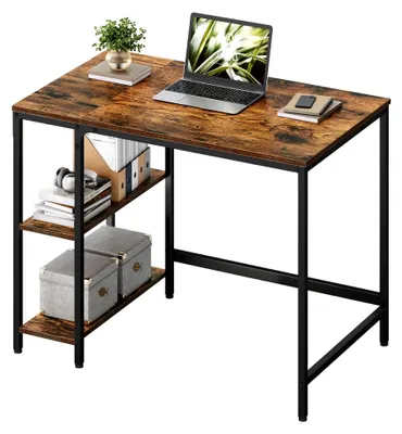 Produktbild von Tisch, Computertisch, Bürotisch, 100 x 50 x 76 cm, moderner Stil, für Arbeitszimmer, Schlafzimmer, Wohnzimmer, vintagebraun-schwarz