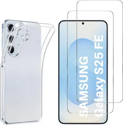Produktbild von Hülle für Samsung Galaxy S25 FE mit 2 Displayschutzfolien aus Hartglas Phonillico®
