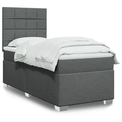 Produktbild von Boxspringbett mit Matratze Dunkelgrau 80x200 cm Stoff, Klassische Betten 2024 Neu