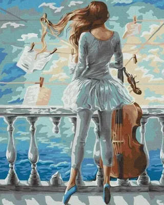 Image de Peinture par numéros - La jeune fille musicienne 40 x 50 cm