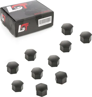Produktbild von 10x Radschrauben Kappen 17 mm schwarz für KIA HYUNDAI DAEWOO DAIHATSU HYUNDAI