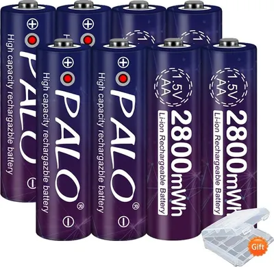 Image de Batterie AA rechargeable lithium-ion, capacité de 2800 mWh, e CE, lot de 8 batteries
