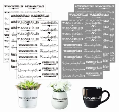 Produktbild von Rub-On Sticker Transferaufkleber - 6 Stück im Format A5 - für Geldgeschenke und Dekorationen