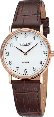 Produktbild von Regent Leder Damen Uhr Armbanduhr Quarz braun Lederarmband D2URF1431
