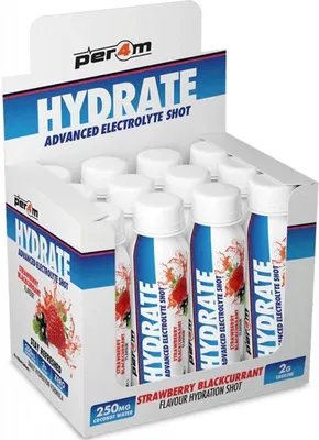 Produktbild von Per4m Hydrate Advanced Electrolyte Shot (12x100ml) Strawberry Blackcurrant - Energie & Ausdauer - Elektrolyte