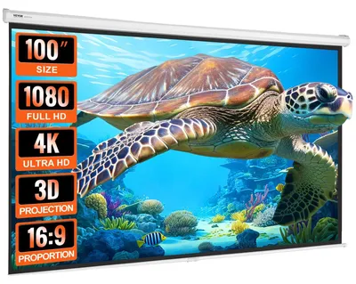 Zdjęcie produktu dla Ekran do projektora VEVOR 254 cm HD 4K Outdoor Indoor Ręczny ekran do projektora Szybko składany przenośny ekran filmowy 16:9 do kina domowego, kempingu i imprez rekreacyjnych Czarny