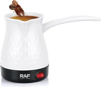 RAF Elektrischer Kaffeekocher R.126 – 0,5L, 600W, BPA-frei, LED-Anzeige, Weiß