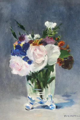 Produktbild von Plakat 40x60cm Blumen in einer Kristallvase, Edouard Manet für das Wohnzimmer