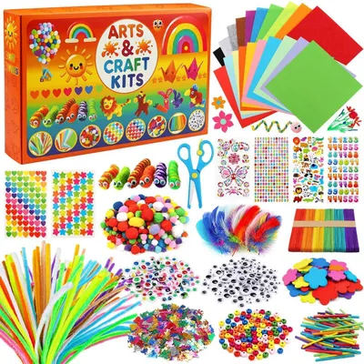 Produktbild von Bastelset Kinder 1800 Teile Pfeifenreiniger Zubehör für Scrapbooking Alter 4-9