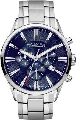 Obrázek produktu pro Roamer 508837 41 45 50 Superior Chrono stříbrné modré pánské hodinky z nerezové oceli NEW
