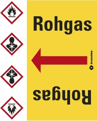 Produktbild von Dreifke® Rohrleitungsband Rohgas, praxisbewährt, ab Ø 50mm, gelb/schwarz, 33m...
