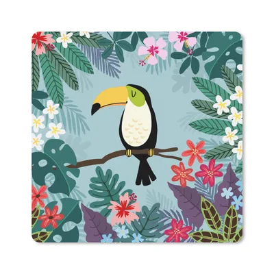 Produktbild von MuchoWow® Mauspad Mousepad Tukan - Pflanzen - Kinder - Tiere - Kinder 20x20 cm - Mousepads - Maus Mat - Pad - Mausunterlage - Desk Mat - Bureauartikeln