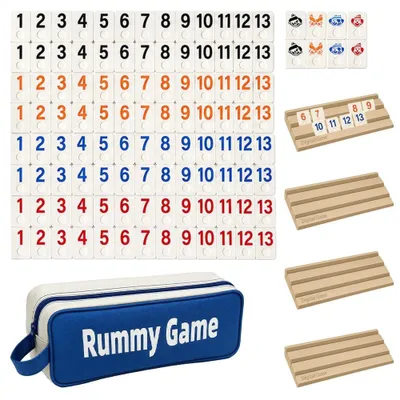 Productafbeelding van Solidchoice - Rummy Bordspel met Opbergtas en 112 Speelstenen
