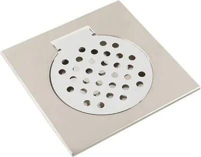 Produktbild von Stahlplatten Vliesbodenablauf - 15 x 15 cm - Duschenfilter - Rückstellschlauch - Wasserbodenablauf - Küche und Bad