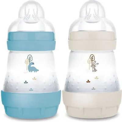 Produktbild von MAM Easy Start Anti-Colic Babyflasche, 160 ml, Sauger Größe 1, 2er Pack, Ozean + Sand