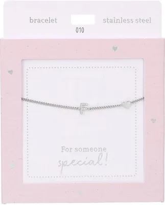Obrázok produktu pre Náramok Depesche Heart of Gold, strieborná farba, iniciála F, dámsky