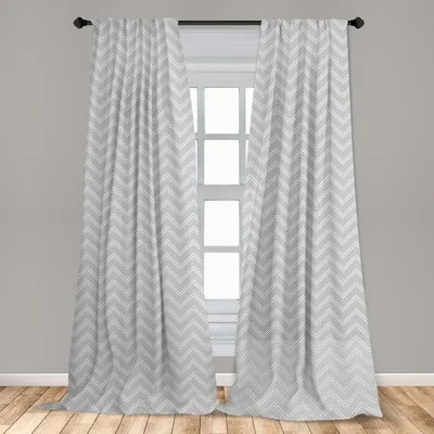Obrázek produktu pro Abakuhaus, závěsy, vzor "Trojuhelníky", sada se 2 kusy, rozměry 150 x 175 cm